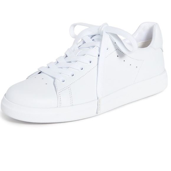 Tory Burch Shoes - TORY BURCH White Leather Sneakers “Howell Court” Lace Up Gold Logo Size 8